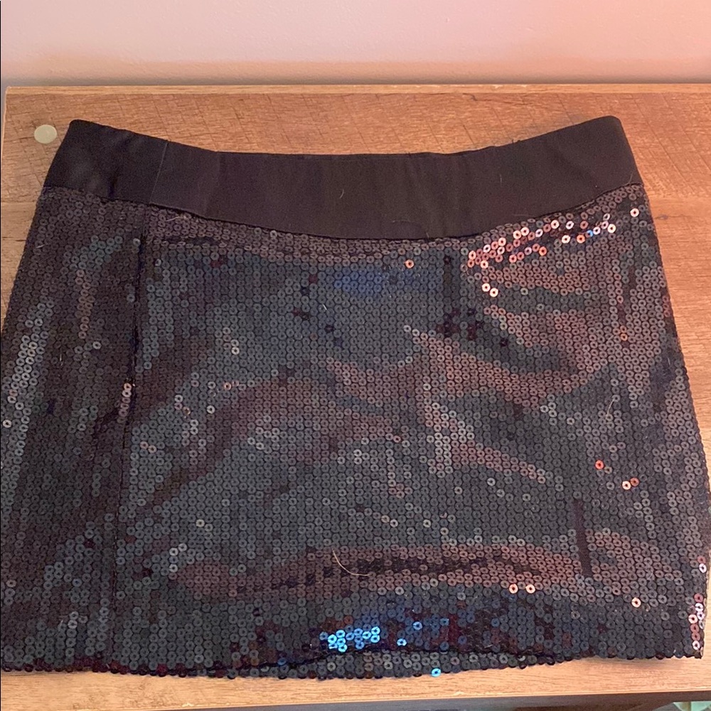 Forever 21 Black Sequin Pencil Mini Skirt